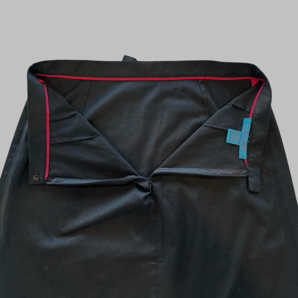 Vtg 90’s Debra McGuire Skirt Women’s Black Embroidered Floral A-Line Midi Sz 12 - Picture 3 of 6